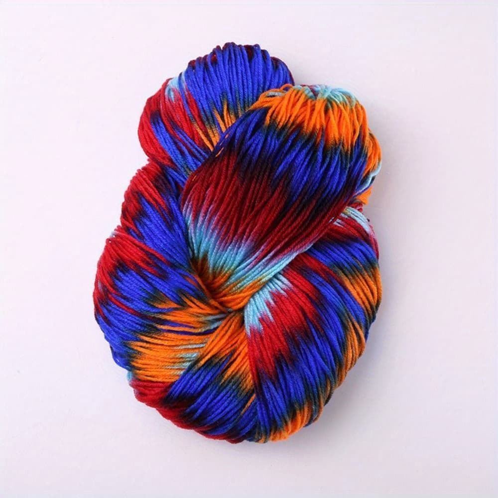 TEMU 1roll Dyed Yarn Thick Mixed Color Acrylic Knitting Yarn Crochet Knitting Sweater