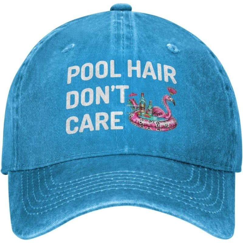 TEMU Pool Hair Don't Care Flamingo Graphic Baseball Unisex Vintage Casual Protection Hat