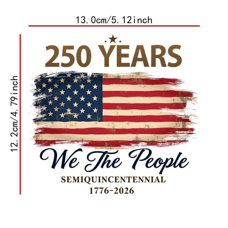 TEMU 2d Flat American 250th Anniversary Decoration Sticker With Distressed Flag - Car Sticker, Sticker, Durable, Perfect For Vehicles, Laptops, Water Bottles, Great For Gifts And Celebrations.