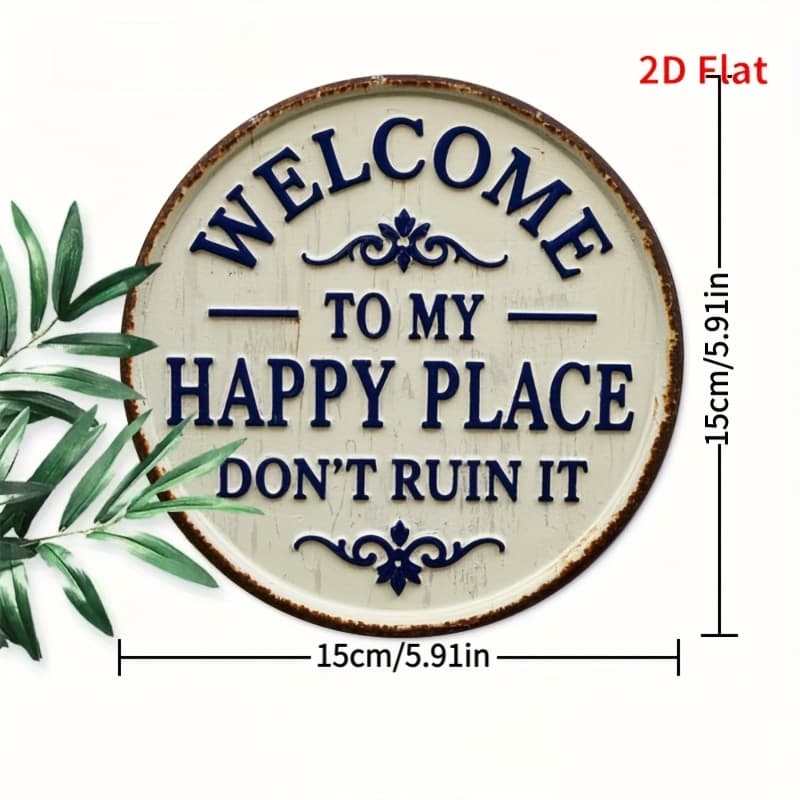 TEMU 2d Flat, 1pc "welcome To , Don't Ruin It" - Wooden Welcome Sign, Vintage Wooden Wall Art With Floral Decor, Ideal For Home, Porch, Garden, Cafe, Bar, And More, Outdoor Signage