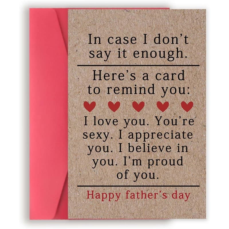 TEMU 1pc Greeting Card + Envelope, Sweet Fathers Day Cards Gifts For Boyfriend Husband, Happy Father's Day Gift From Wife Girlfriend, Wonderful Father's Day Card To Father, Love Card