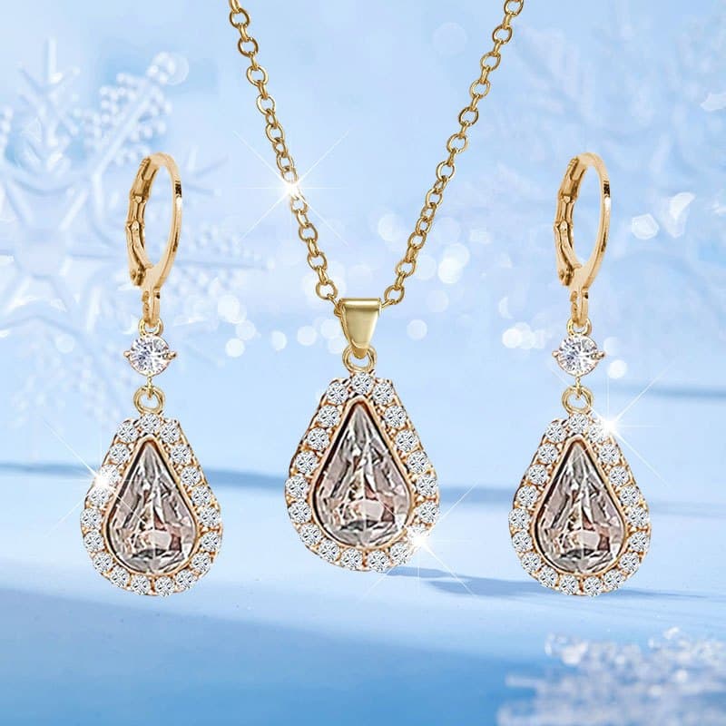 TEMU 3pcs Luxurious Shiny Simple Creative Fashion Earrings Necklaces Parties Commemorative Jewelry Exquisite Christmas And Birthday Gifts