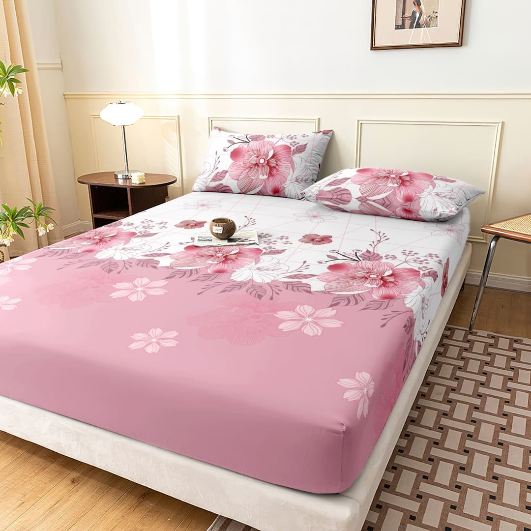 TEMU 3pcs Bedding · Classic And , Pink Represents Youth, , And Memories, Exuding A Romantic Atmosphere. Simple And Elegant, Elastic And Wrinkle-resistant. Provides 360-degree Coverage