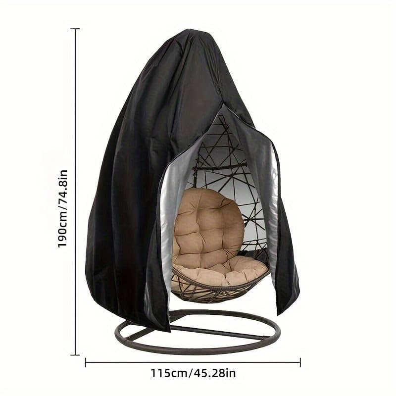 TEMU 1 600d Heavy-duty Oxford Fabric Patio Furniture Cover For Egg Chair, With Zipper/zipper-free Options, Fits Egg-shaped Hammock Swing, For Outdoor Multi-scene Protection