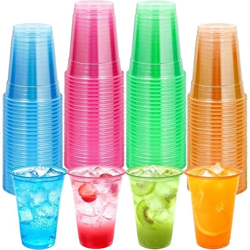 TEMU Plastic For , 12oz Disposable For Neon Party Decoration Under Uv Blacklight, Colorful Night Light Suitable For Carnival Parties, Christmas, Thanksgiving, Halloween Holidays