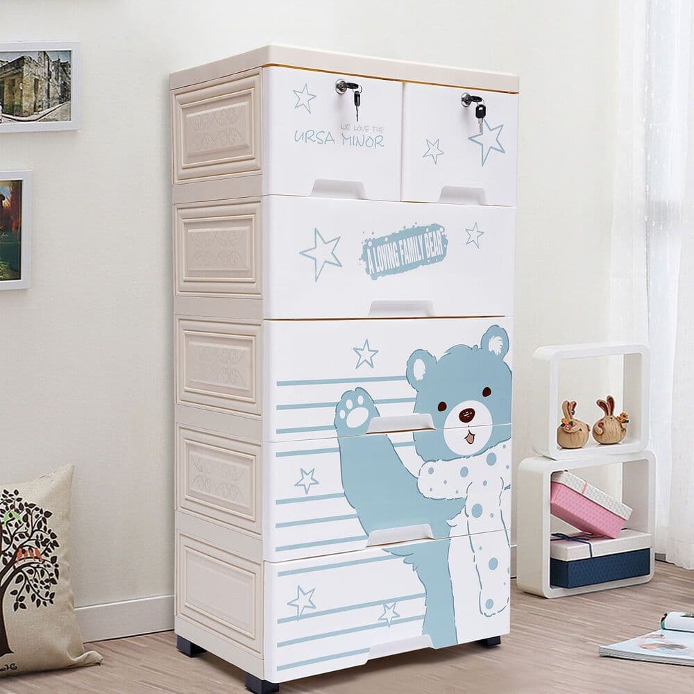 TEMU Plastic Drawers Dresser, Storage Cabinet With 6 Drawers, Closet Drawers Tall Standing Dresser Bedside Furniture & Night Stand End Table Dresser