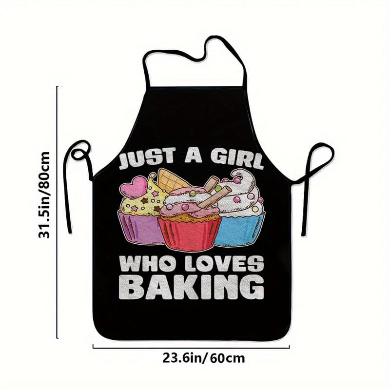 TEMU 1pc Print Apron, Fashionable Home Workwear, Cooking Kitchen Apron, Durable Family Cleaning Apron, Washable Reusable, 60x80cm Cm, Essential For , Suitable For Kitchen And Parties