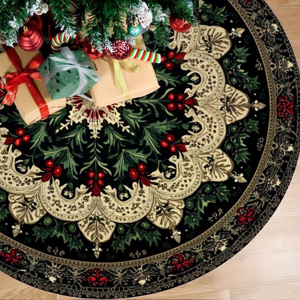 TEMU 1pc Christmas Tree Skirt, A Festive Decoration For Parties, Featuring A Durable And Easy-to-close Cover For Of The Christmas Tree, Perfect For Family During The Holidays