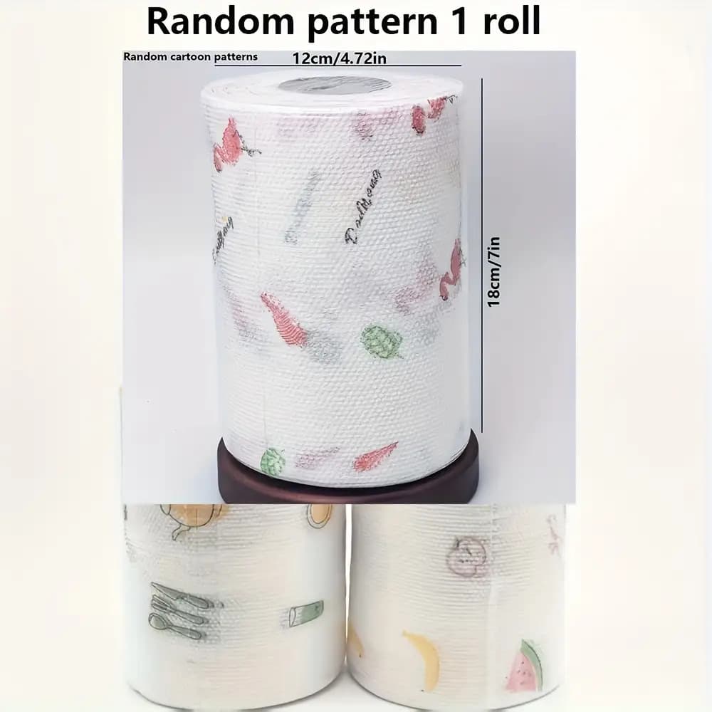 TEMU High Efficiency "800 Times Disposable Kitchen Paper Towel Roll - Household Cleaning ( Styles) Lazy Rag, Use Scene Kitchen, Living Room, Bedroom, Outdoor, Holiday Party