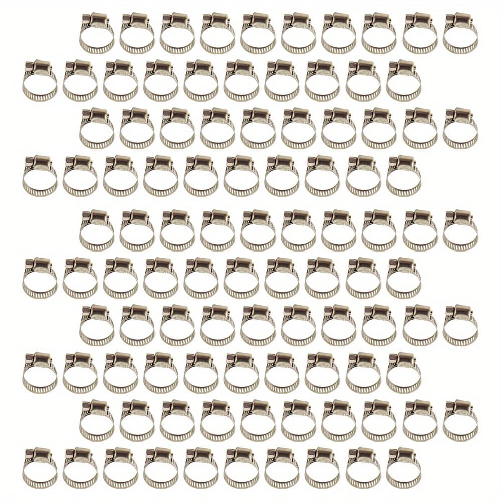 TEMU Hose , 100pack 17-25mm (3/4-1 ) Hose Clamps Kit Hose Clamps Hose Clamps For Automotive, Etc