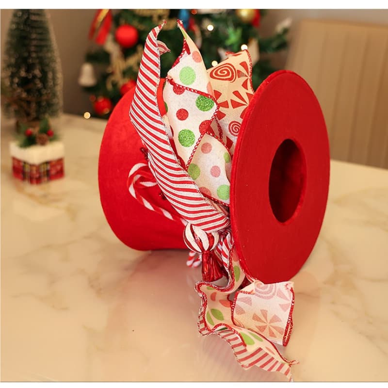TEMU New Christmas Top Hat Star Christmas Decorative Hat With Shrinkable Spring Bow