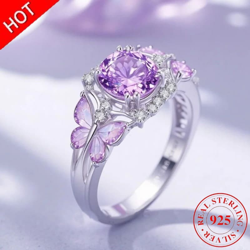 TEMU Sweet Purple Ring 2026 New High End Retro Design, Small And Creative Ring, Easter And Gift