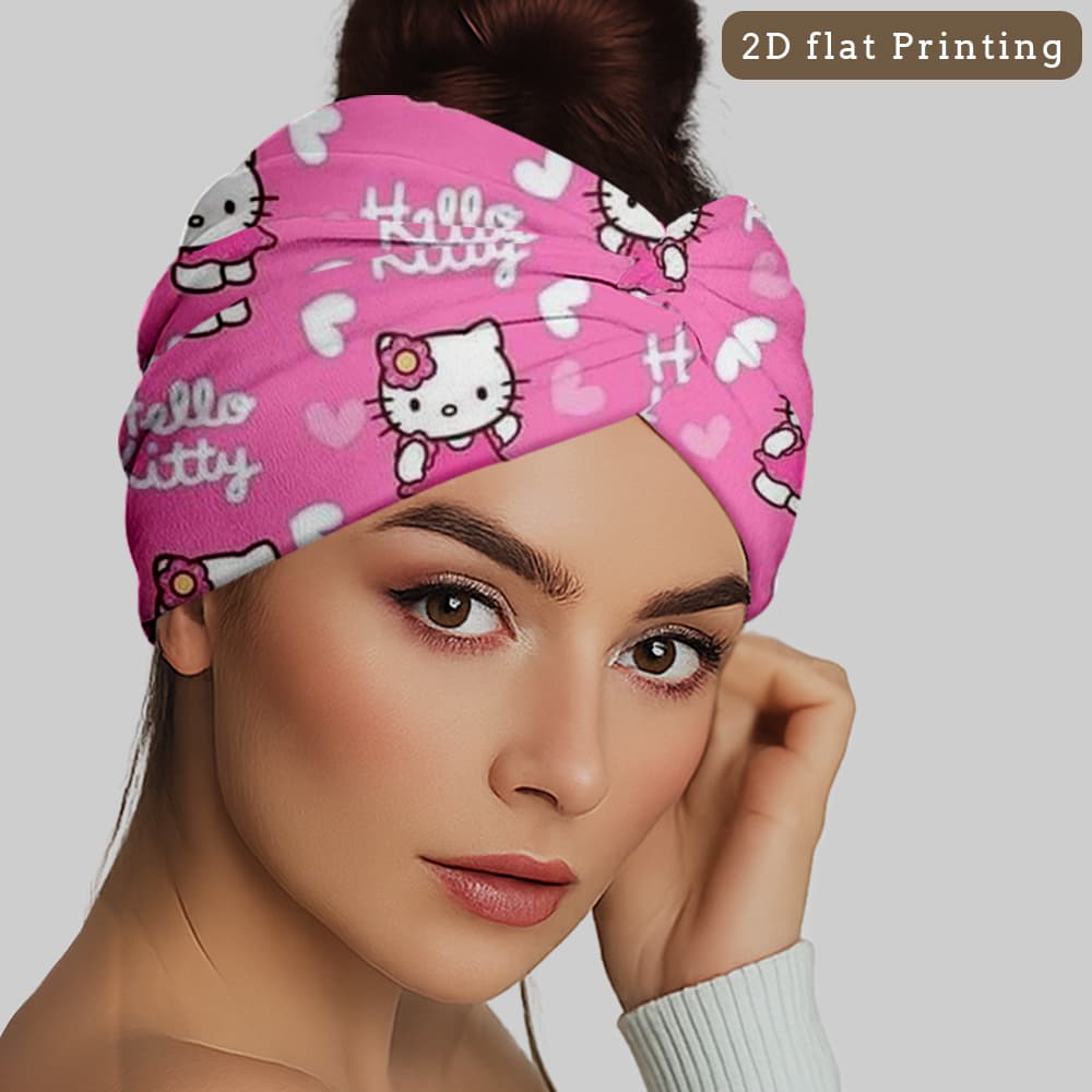 TEMU 1pc Hello Kitty [authorized] Printed Headbands, Headbands, Face Washbands, Suitable For Yoga And Fitness, Stylish Design, The For Fitness Enthusiasts., Birthday Gift