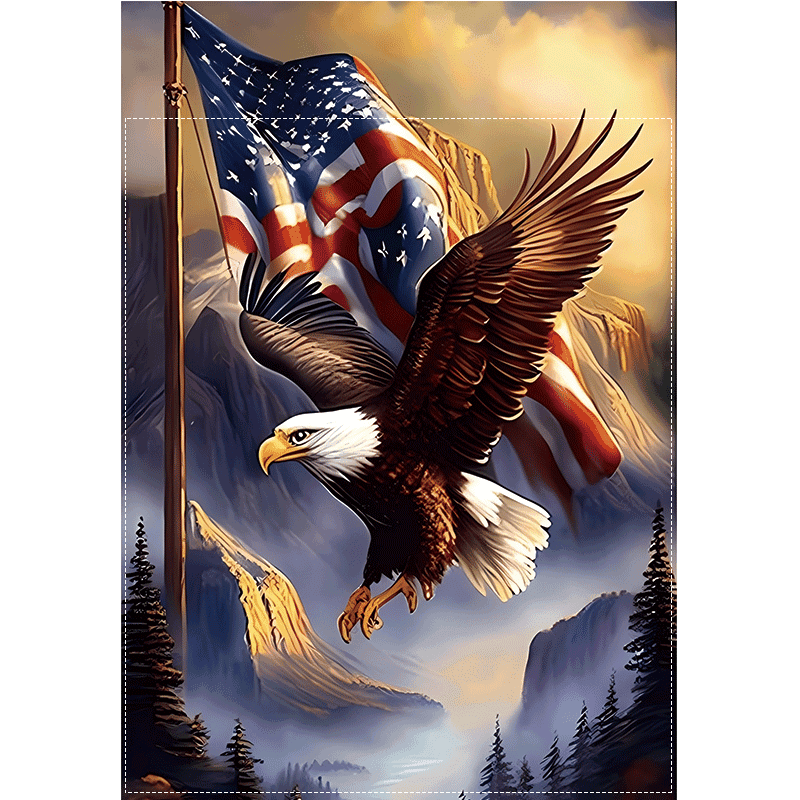 TEMU 1pc, Patriotic And American Flag Garden Flag, Double Sided Garden Yard Flag, Home Decor, Outdoor Decor, Yard Decor, Garden Decor, Holiday Decor, No Flagpole 12x18 Inch