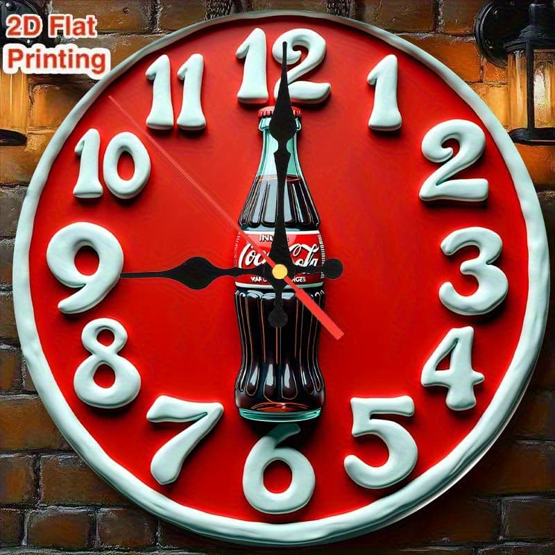 TEMU 2d Flat, Vintage Room Decoration, 1pc, War Never Logo, 9 8inch, 2d Flat Silent Wall Clock, Wooden Quartz Design, Spiritual Homeholidayroomcoffeegift Decoration