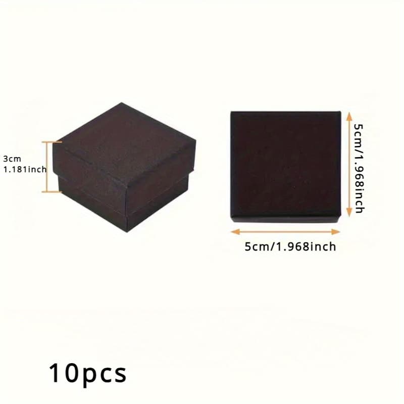 TEMU 10pcs Black Jewelry Box Compatible For Wedding Rings, Earrings, Necklaces & Pendants - Elegant Ring Display Case With Storage Packaging, Valentine's Gift For / ( Pack)