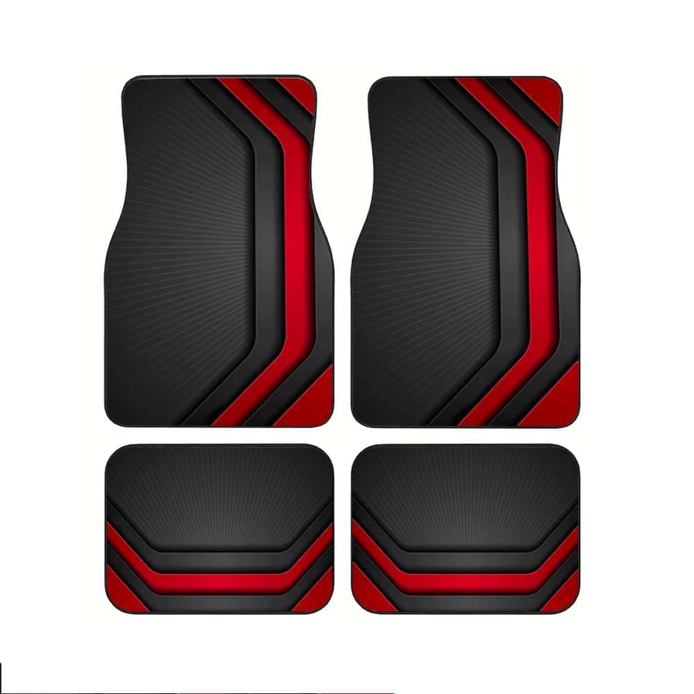 TEMU 2pcs/4pcs Cool Printed Car Floor Mats - Durable Polyester Floor Liners, Safe And Practical, Ideal Gift , Long-lasting, Suitable For Trucks, Sedans, Suvs, And More