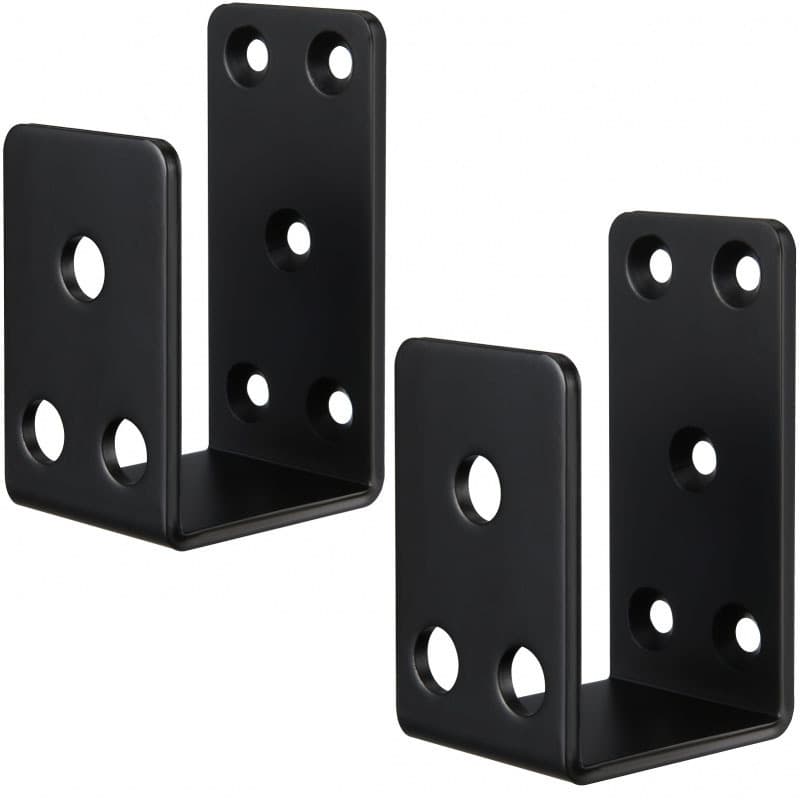 TEMU 2pcs Heavy-duty Door Reinforcement Brackets, Open--shaped Safety Bar Holders For 2x4 Lumber, For Door Stoppers, Home, Garage, Barn, Shed, Gate Protection, Black