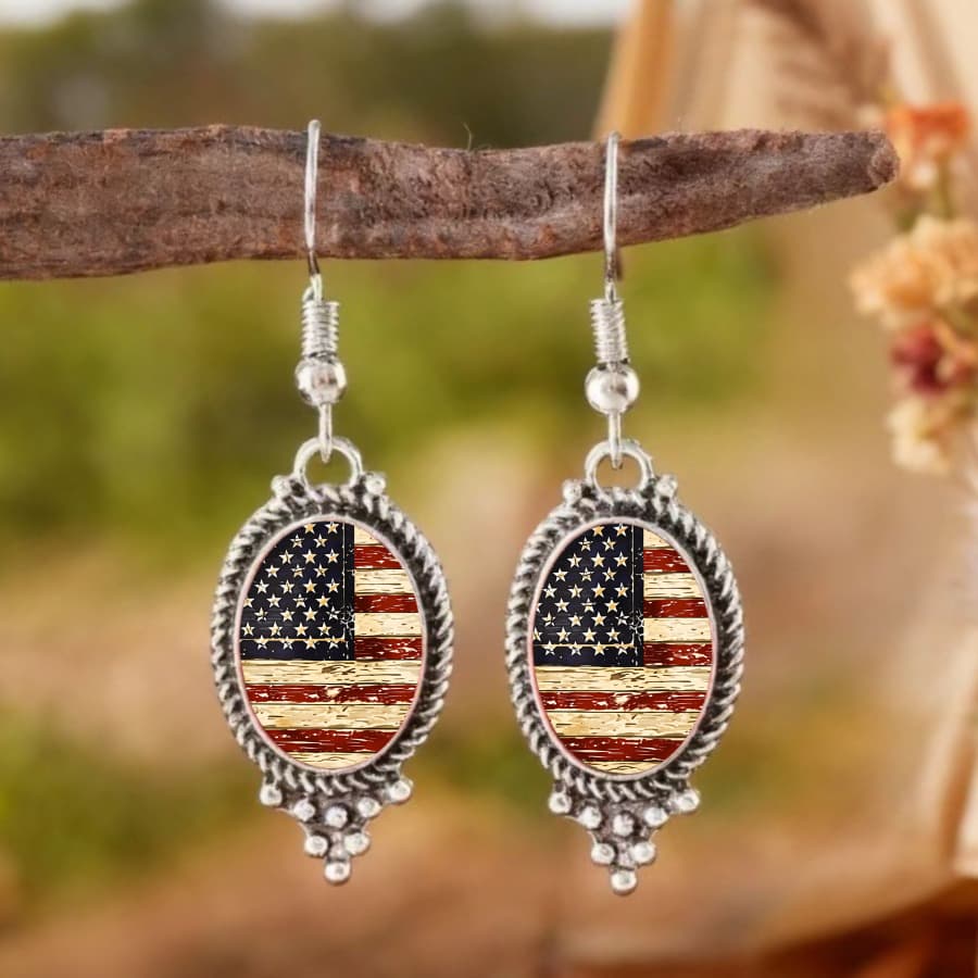 TEMU 2pcs American Flag Earrings Star Earrings Patriotic Earrings National Earrings Fashion Earrings Wood Texture Earrings Jewelry Accessories Unique Jewelry Gifts Gifts Everyday Gifts