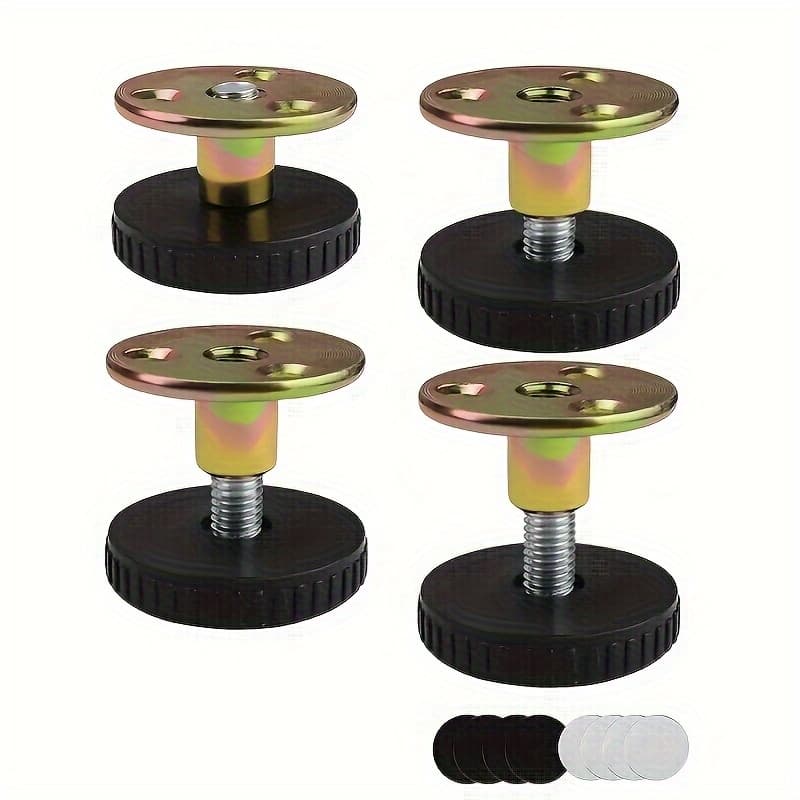 TEMU 4/8/12 Adjustable Furniture Legs, 27-40mm Height Increase - Carbon Steel And Abs Plastic, Suitable For Chair, Table, Cabinet, And Sofa Screw Or Glue Installation - , Non-slip, Moisture- Feet