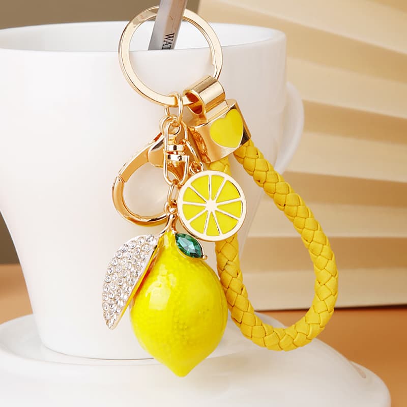 TEMU Lemon Keychain Creative Fruit Shape Bag Car Decoration Pendant Small Gift