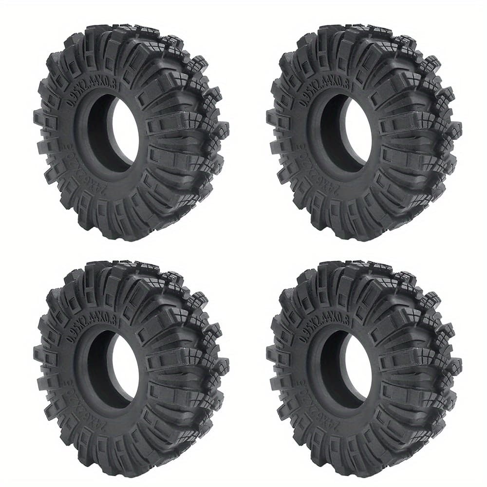 TEMU 4pcs 1.0" Mud Rubber Tires, 62*22mm, For Axial Scx24 90081 Axi00001 002 004 005 006 Rc Crawler Car