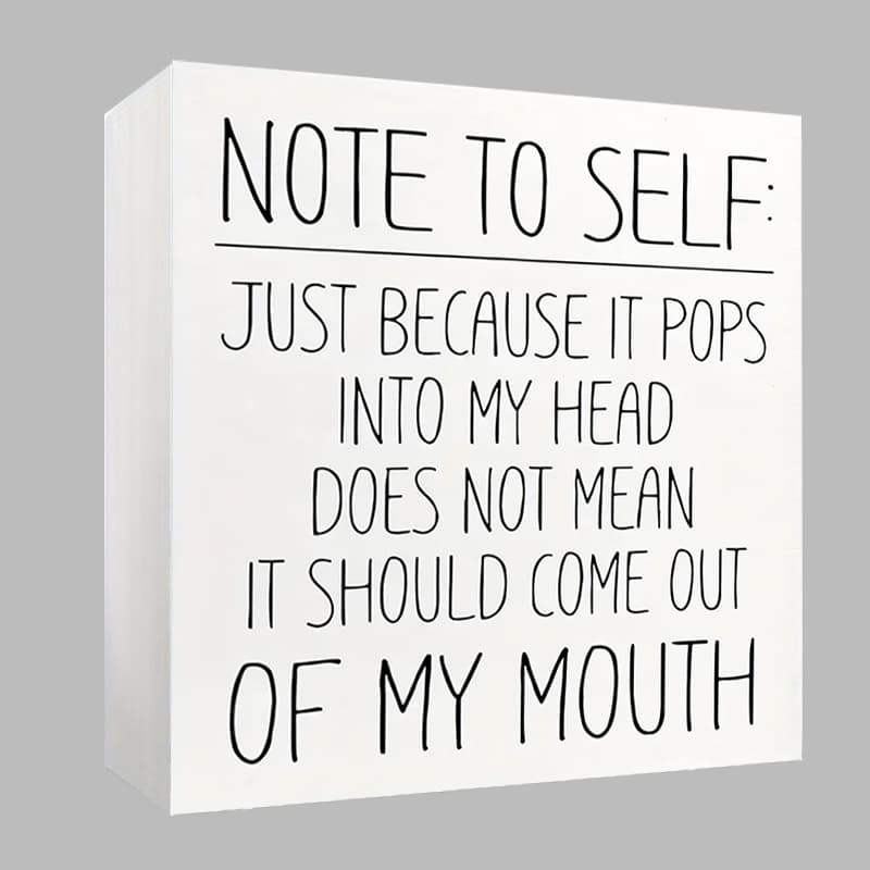 TEMU 1pc Humorous Pvc Desktop Ornament - Tabletop Decorative Sign Plaque With English Quote For Home & Party Decor, Multipurpose Art Craft Accessory