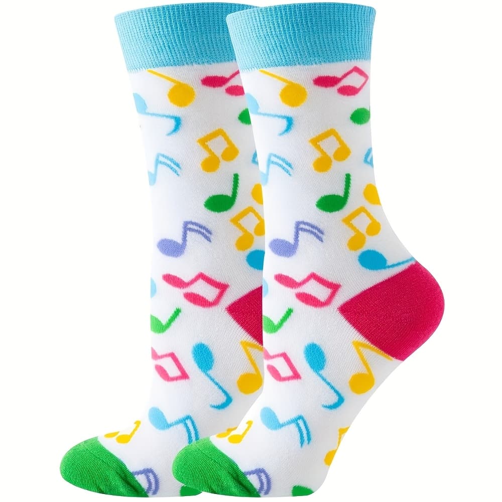 TEMU Novelty Fun Note Printed Socks Comfortable Breathable Mid-tube Socks Unisex Socks
