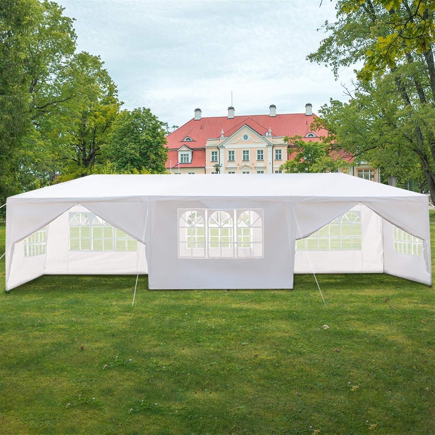 TEMU 10x20ft/10x30ft Party Tent Gazebo With Removable For Weddings, Birthdays, Catering Events, Beach Bbqs, Tents For Outside Party, Party Tents For Outdoor