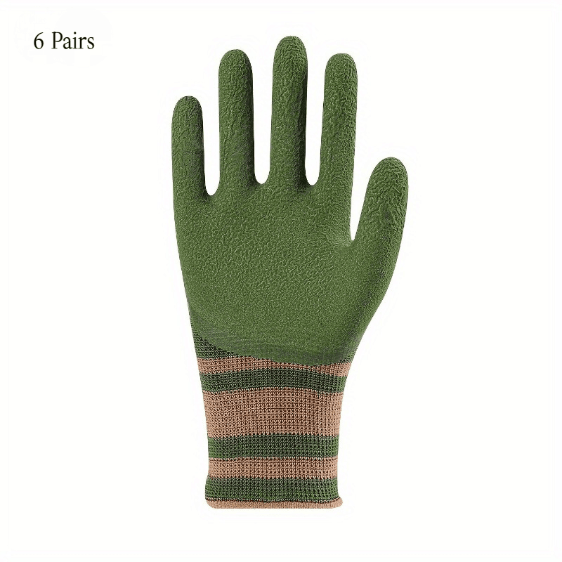 TEMU [6 Pairs Stab-proof Gloves] 6 Pairs Lightweight & Stab-proof Gardening Gloves, Rubber Material, Wear-resistant, Easy To Clean, Ideal For And Landscape Planting