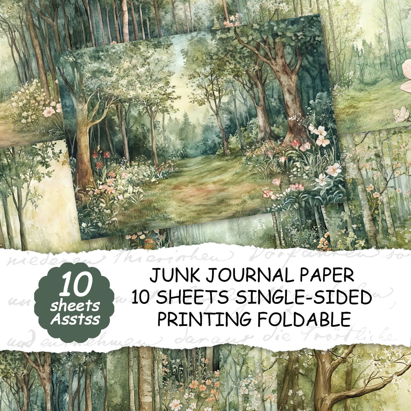 TEMU Asstss 10 Sheets Of A4, Spring , Scrapbook Cover, Journal, Handmade Scrapbook Journal, Decorative Handicrafts,, Book Supplies, Scrapbook Cover, Wrapping.