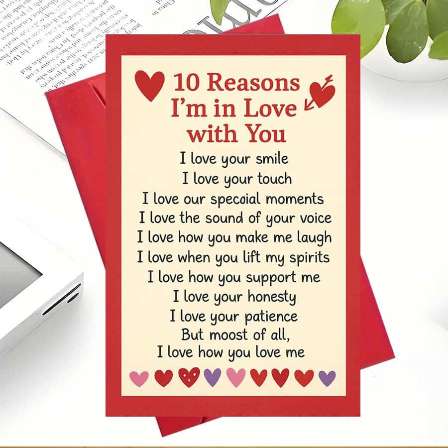 TEMU 1pc Perfectromantic Love Card Listing 10 Im Perfect Gift For Couples Anniversaries Valentines Day Or To Your Feelings