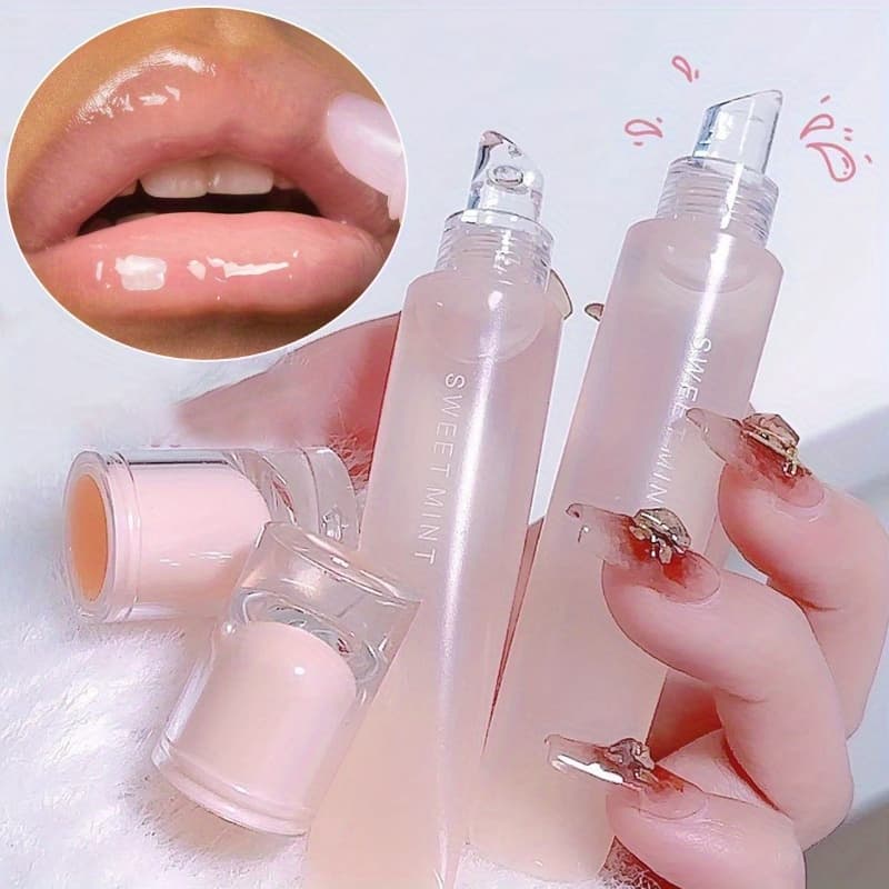 TEMU 2pcs Hydrating Mirror Lip Gloss - Plumping Mirrored Liquid Lip Oil, Korean For Skin Types, Glossy Lip, Korean Cosmetic Gift For (halloween/christmas/valentine's/birthday)