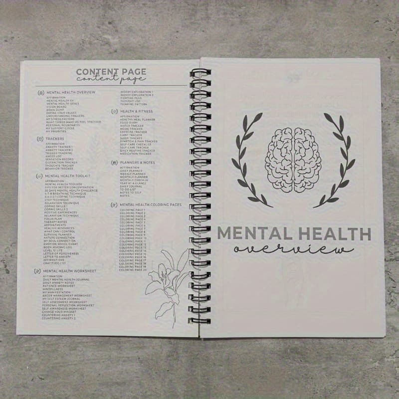 TEMU Mental & Workbook - Mood & Self-care Guide , Back-to-school/ New Year Gift