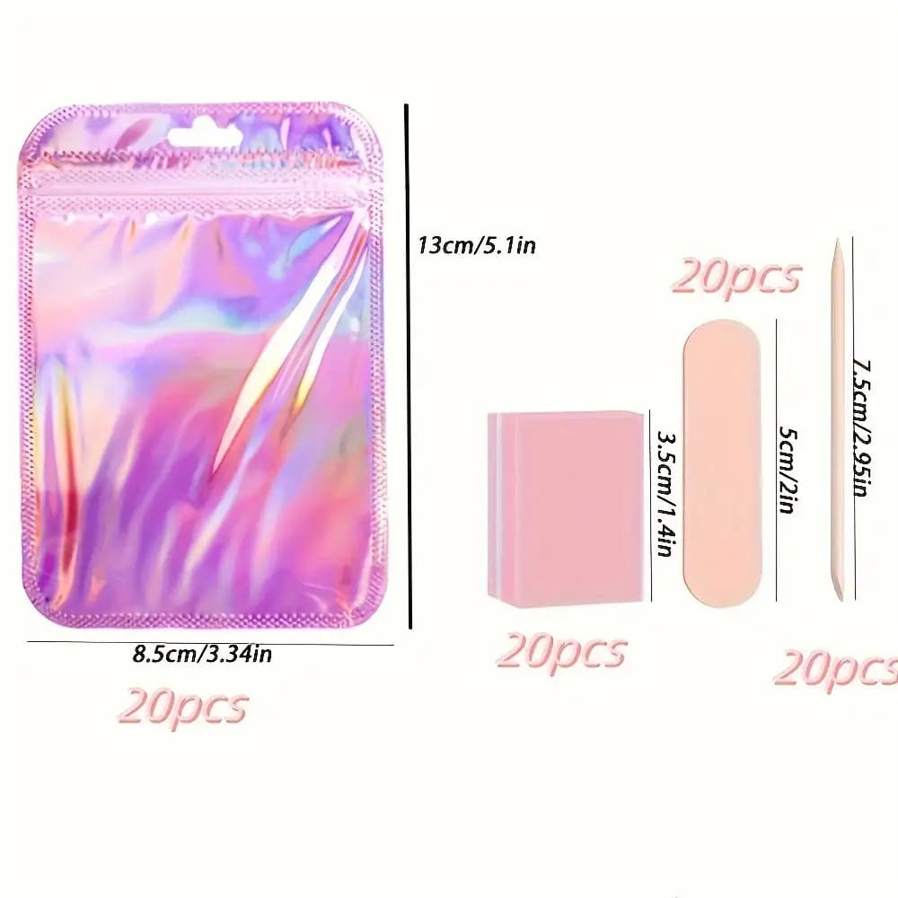 TEMU 20/80pcs Nail Tool Kit, Mini Nail Files, Polishing Pads And Sticks- , Suitable For Polishing And Nail Care