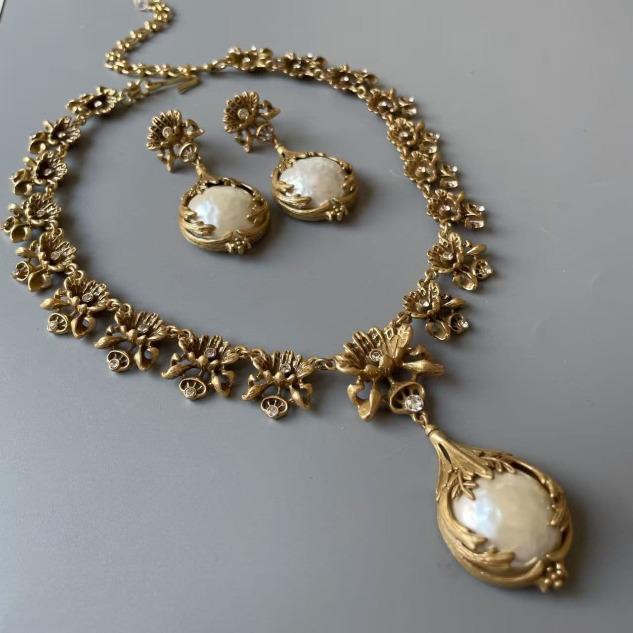 TEMU 3pcs Retro Temperament Necklace Earrings, Light Luxury High-end Earrings, Fashionable Earrings