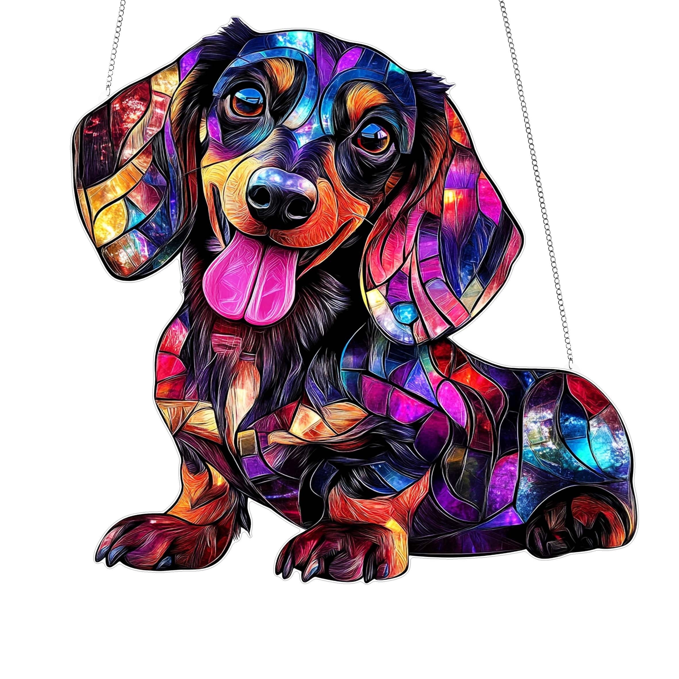TEMU Dog Acrylic Suncatcher 8inch X 8inch- Perfect Gift For Dog Lovers, Women, And Dog Enthusiasts- Suitable For Car, Garden, Porch, Bedroom, Office, Kitchen, And Outdoor Decorations