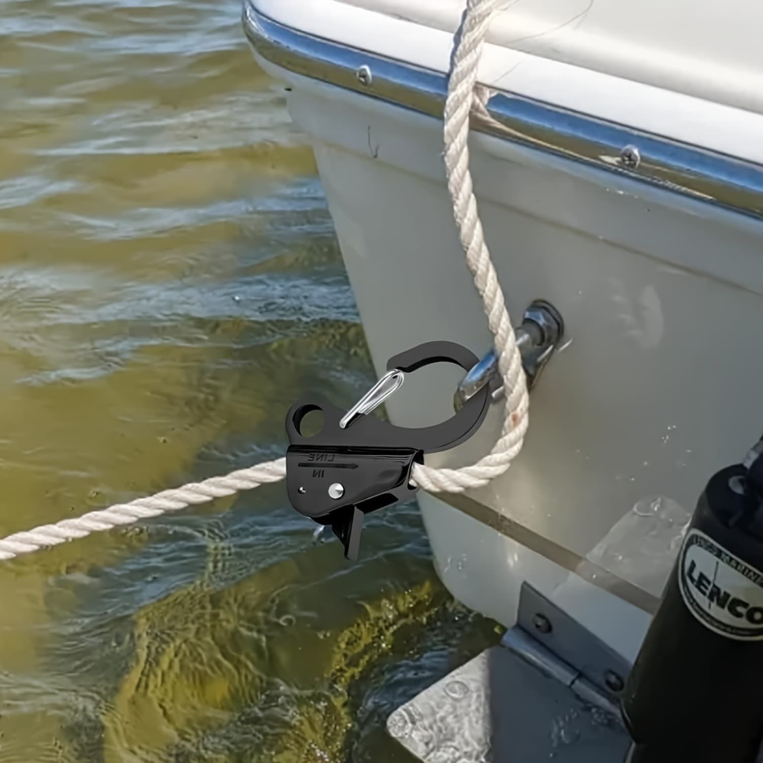 TEMU A Stainless Steel Anchor Hook For Boats Featuring A Sliding Knotless Mechanism, Of Handling Up To 8500 , Compatible With 3/8-inch To 5/8-inch Ropes, Designed For Durability And Ease Of Use