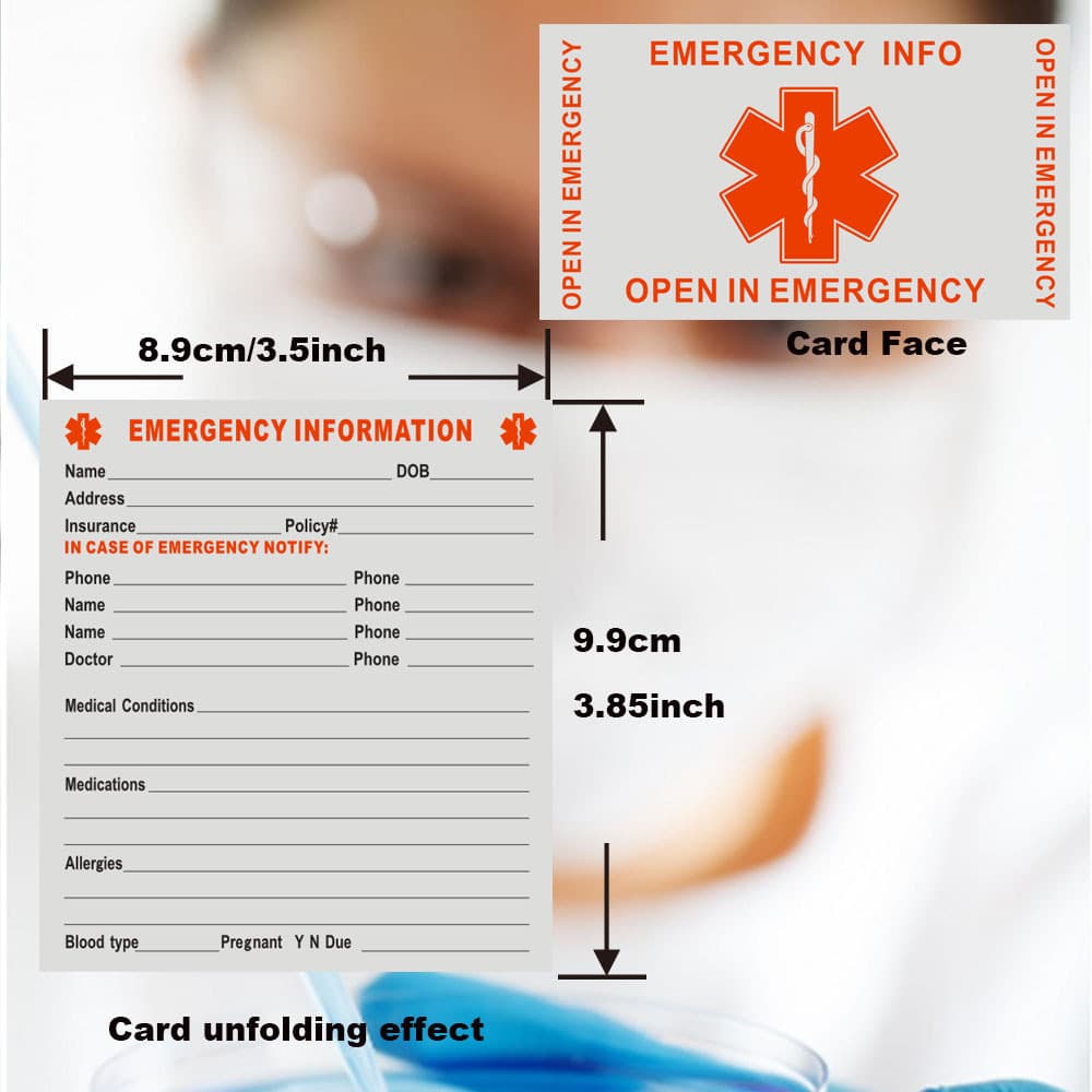 TEMU 5 Wallet Cards - Emergency Contact And Medical Condition Identification Cards For And