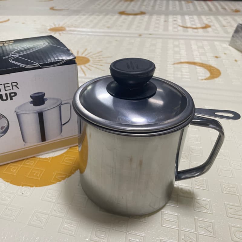 TEMU Stainless Steel Kitchen With Filter And Dust-proof Lid - Heat-resistant And , Ideal For Storing Cooking , Features A Round Shape, Hand Wash Only, An Essential Kitchen Item