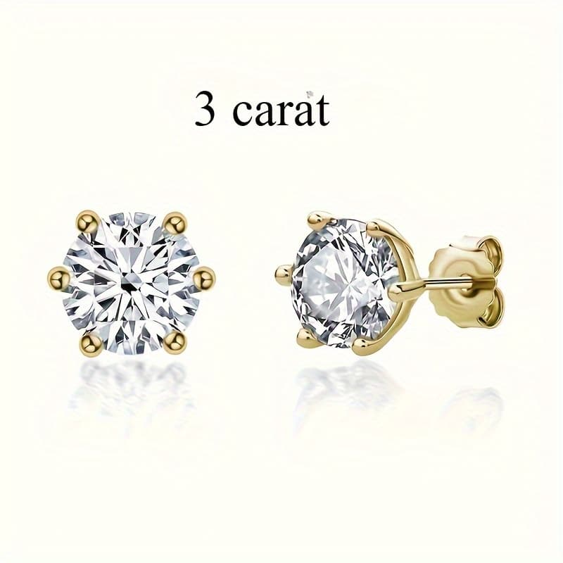 TEMU 0.5- Moissanite Stud Earrings, 925 Sterling Silver, High Quality Christmas Gifts, Total Weight Of The Product (1.39g)