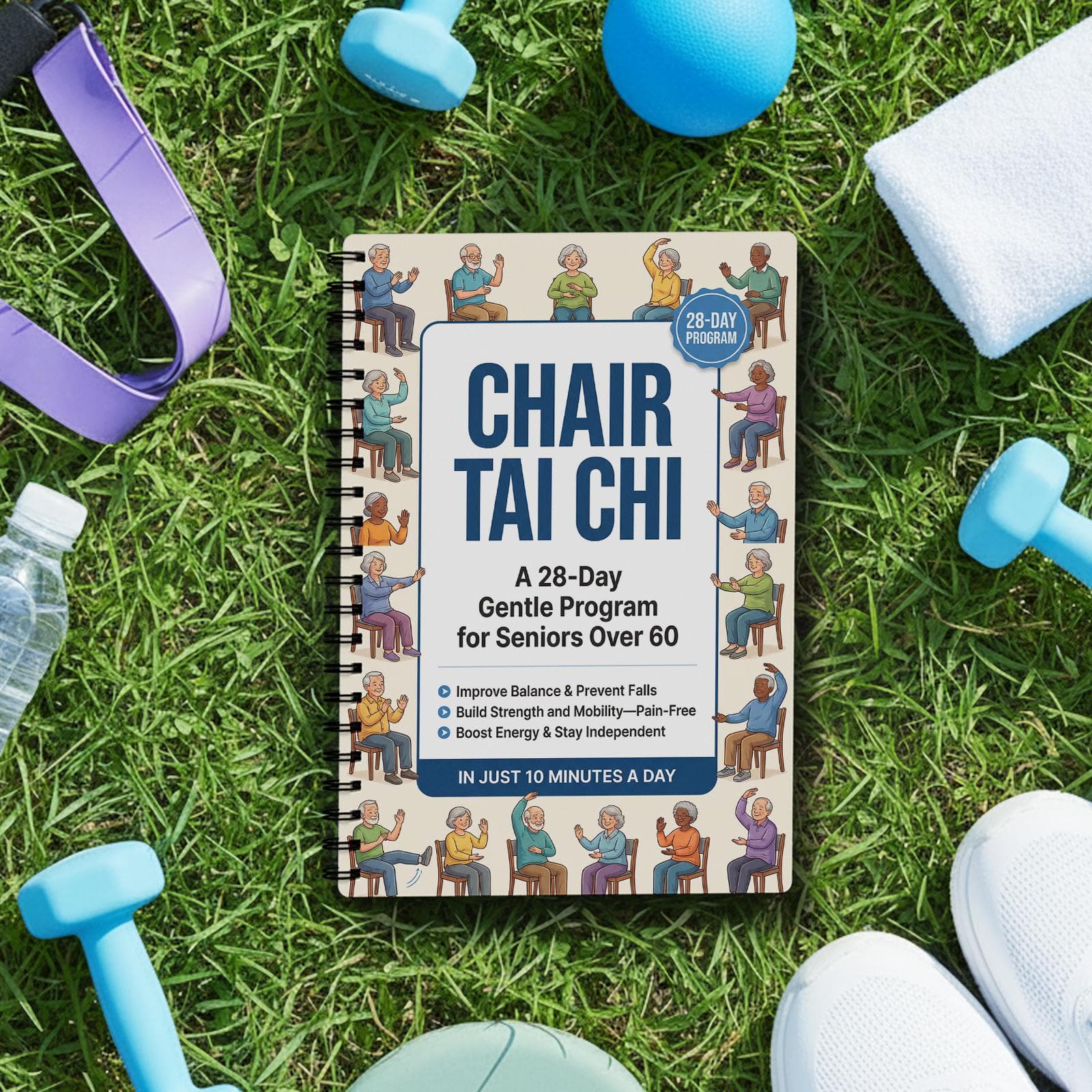 TEMU A Manual For Practicing Chair Tai Chi, Designed For And , Featuring A Spiral Binding. It Includes Daily Exercises, Gentle Movement For Fitness