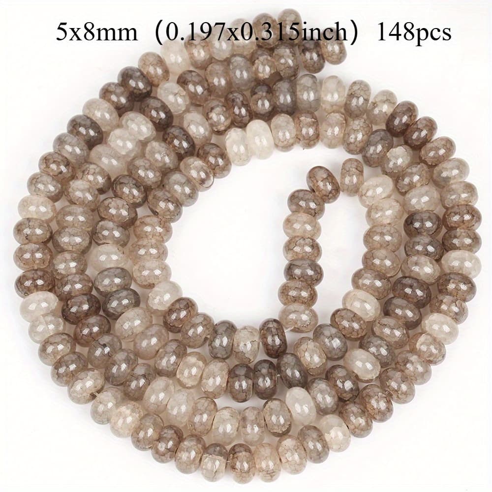 TEMU 5x8mm 148pcs Brown Abacus Shape Crack Artificial Crystal Beads For Jewelry Making Bracelets Necklace Additions