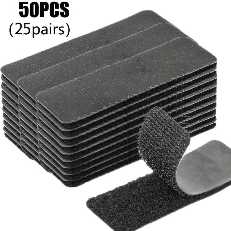 TEMU 50/100pcs Strong Self-adhesive, Hook And Loop Tape Sticky Back, Nylon Self Adhesive Tape, Double Sided Strong Back Adhesive, Removable, Suitable For Office, Home And Crafting