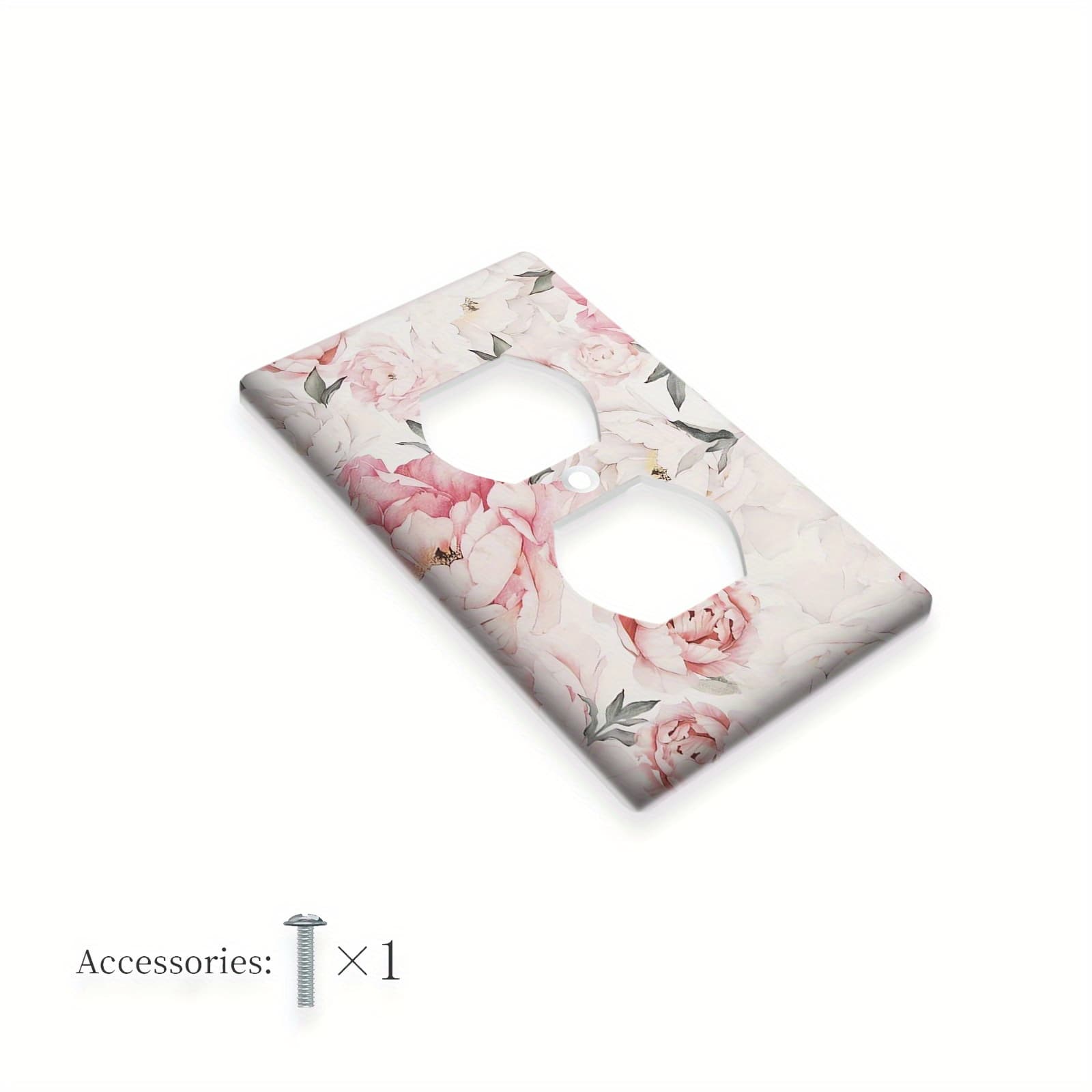TEMU 1pc 1gang/2gang Watercolor Floral Wall Plate Light Switch Cover For Kitchen, Bathroom, Living Room Decor - Aesthetic And Functional Home Decoration