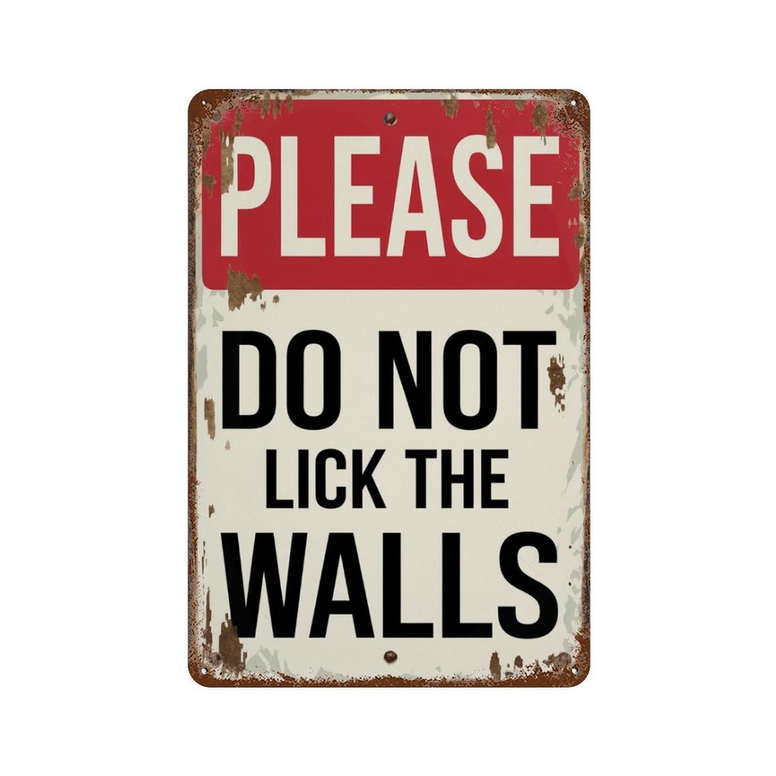 TEMU Room Decor 1pc Humorous "please Do Not Lick The Walls" Metal Tin Sign, 8x12 Inches, Iron Wall Art For Home, Room, Bathroom, Bar, Cafe, Garage, Farmhouse Decor