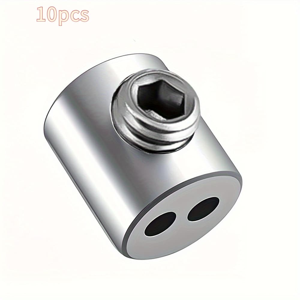 TEMU 10pcs Adjustable Wire Rope Clips, Double Hole Design Safety Cable Clamps, Durable Metal Hardware For Home, Office, Outdoor And Camping, Wire Rope Locking Fasteners