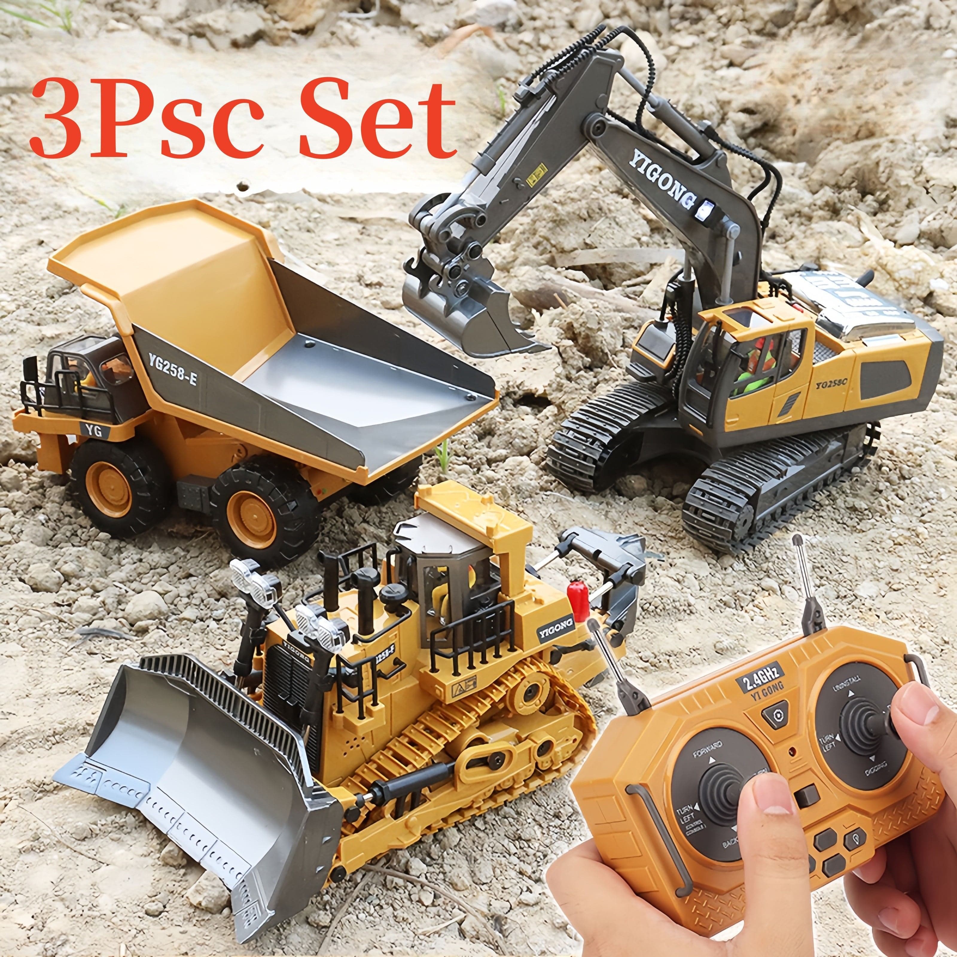 TEMU 5pcs, 4pcs, 3pcs, 2pcs, Engineering Vehicle Set, 2.4g 13-channel Excavator Dump Truck Bulldozer Alloy Plastic Engineering Vehicle Construction Toy Car Set