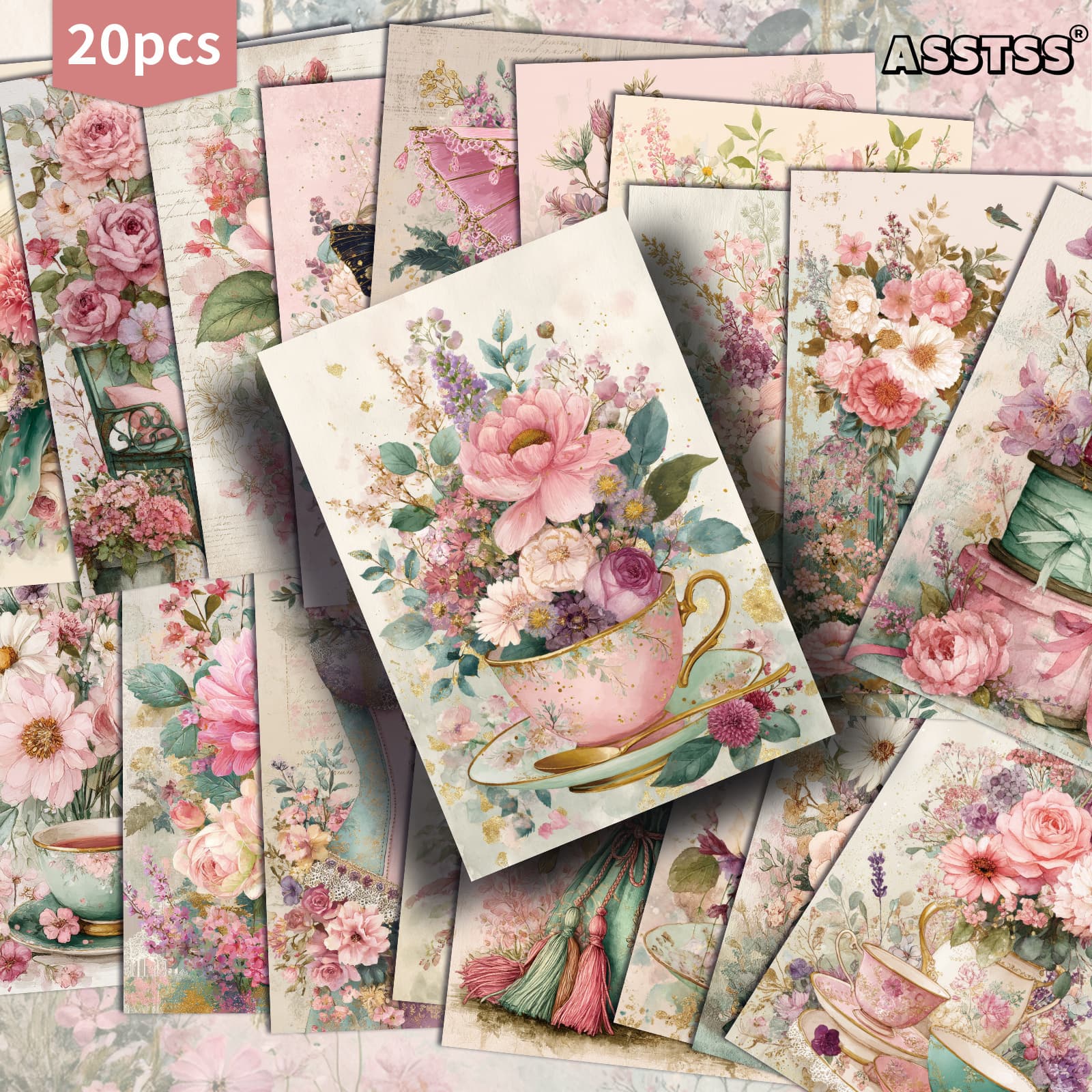 TEMU 20-pack Asstss Victorian Garden Pinup Cards - Retro Victorian Flower & Pinup Illustrations, Vintage Junk Journal Papers Suitable For Scrapbooking, Crafting, Collectible Decorative Cards (gift)