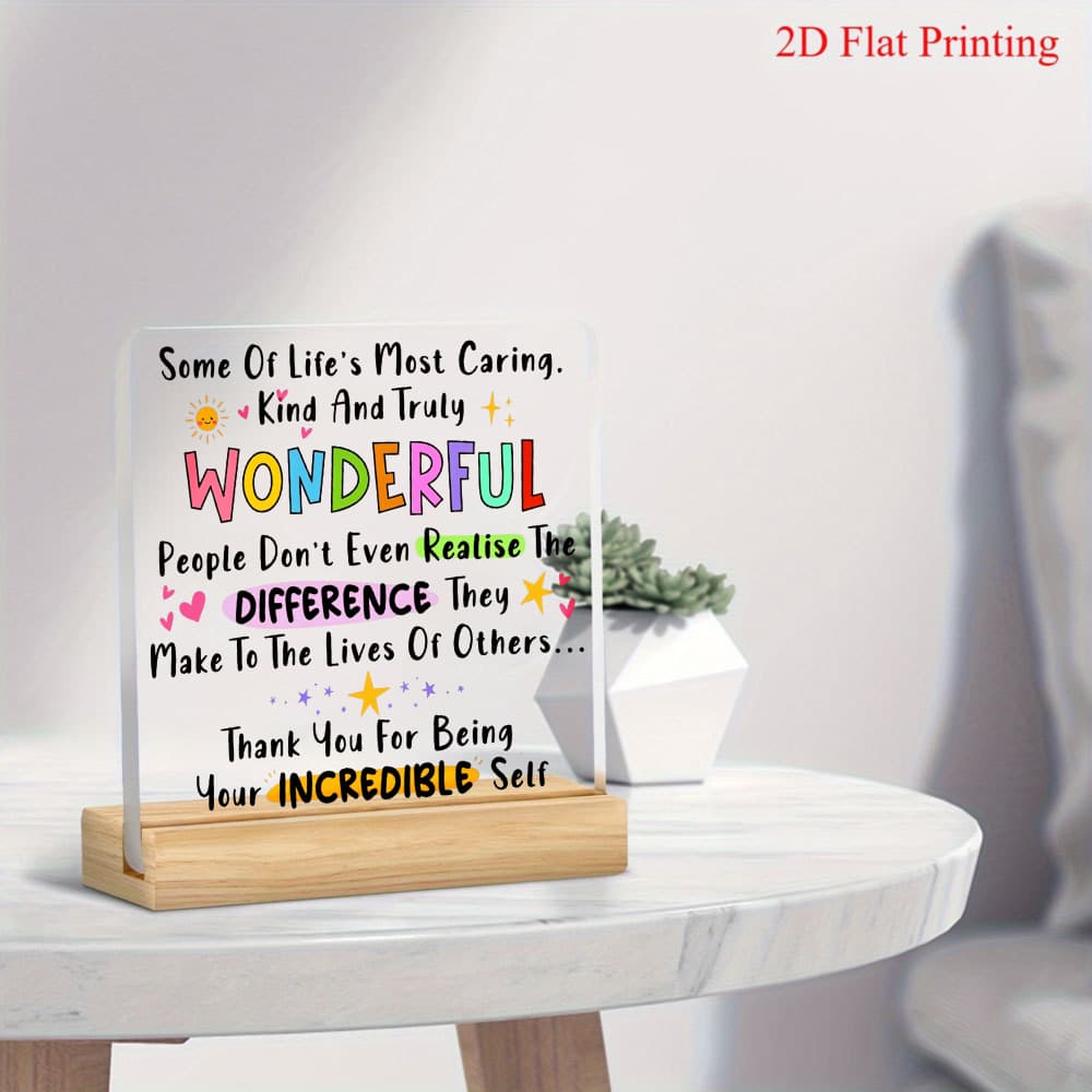 TEMU 2d Flat, 2d Flat Acrylic Decorative Ornament With Colorful Hand-painted Gratitude Quotes, Star And . Vibrant And Bright, Conveying And . A , , And Positive Energy Gift. For Around You Who